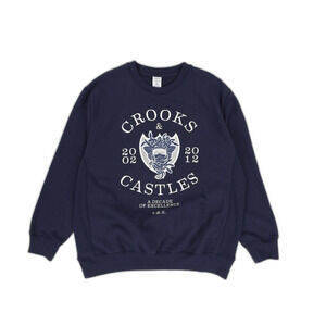 CROOKS & CASTLES A Decade of Excellence Crew Sweatshirt Frat Boy Y2k Streetwear